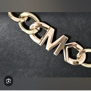 Michael Kors Luxury Belt Purse In Black Leather With Gold Hardware.